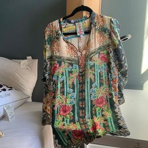 Johnny Was blouse made of silk absolutely beautiful. Dress up or down